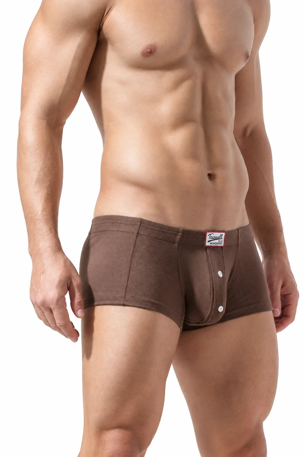 Men's Ribbed Boxer Briefs - Breathable  Solid Color Underwear