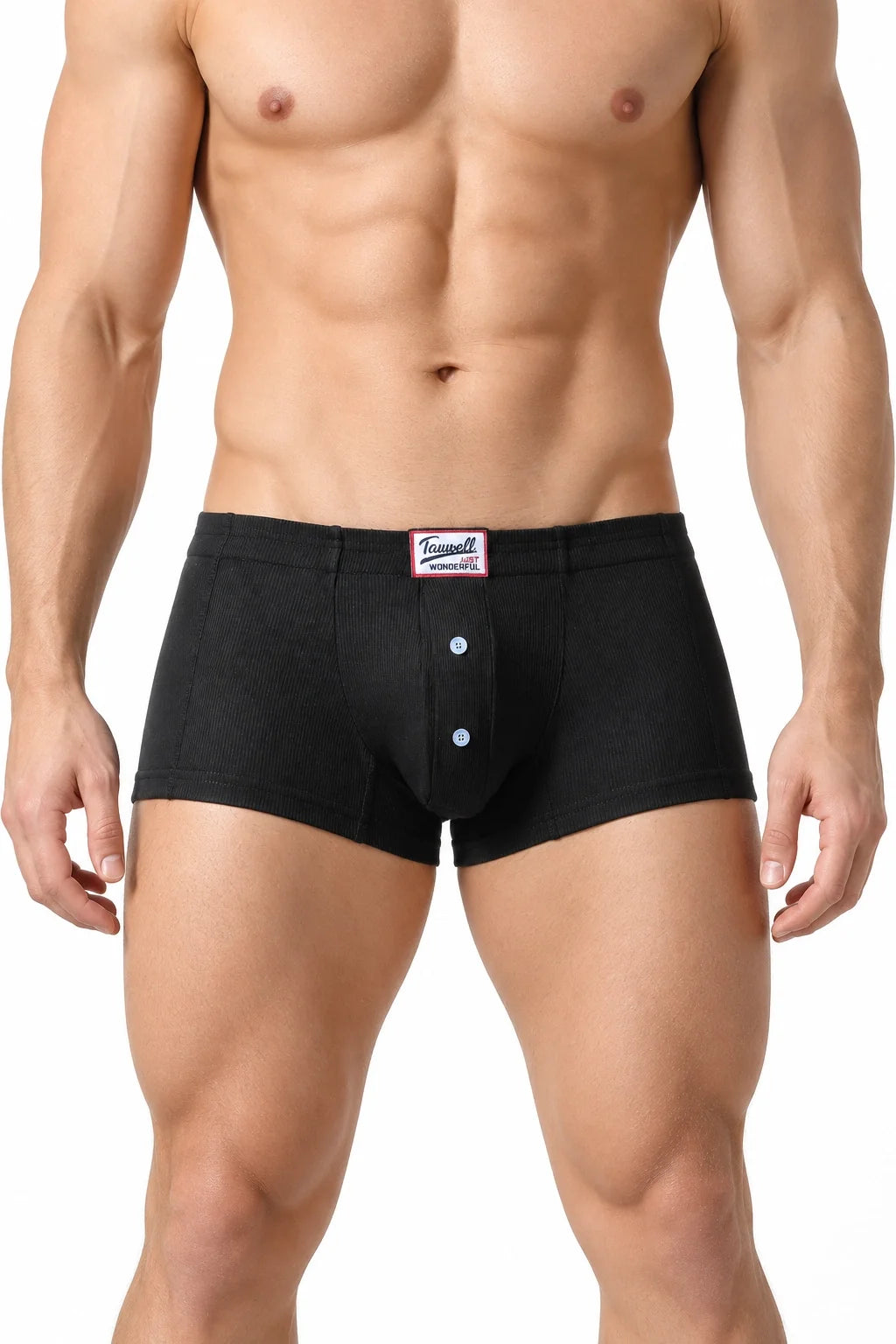 Men's Ribbed Boxer Briefs - Breathable  Solid Color Underwear