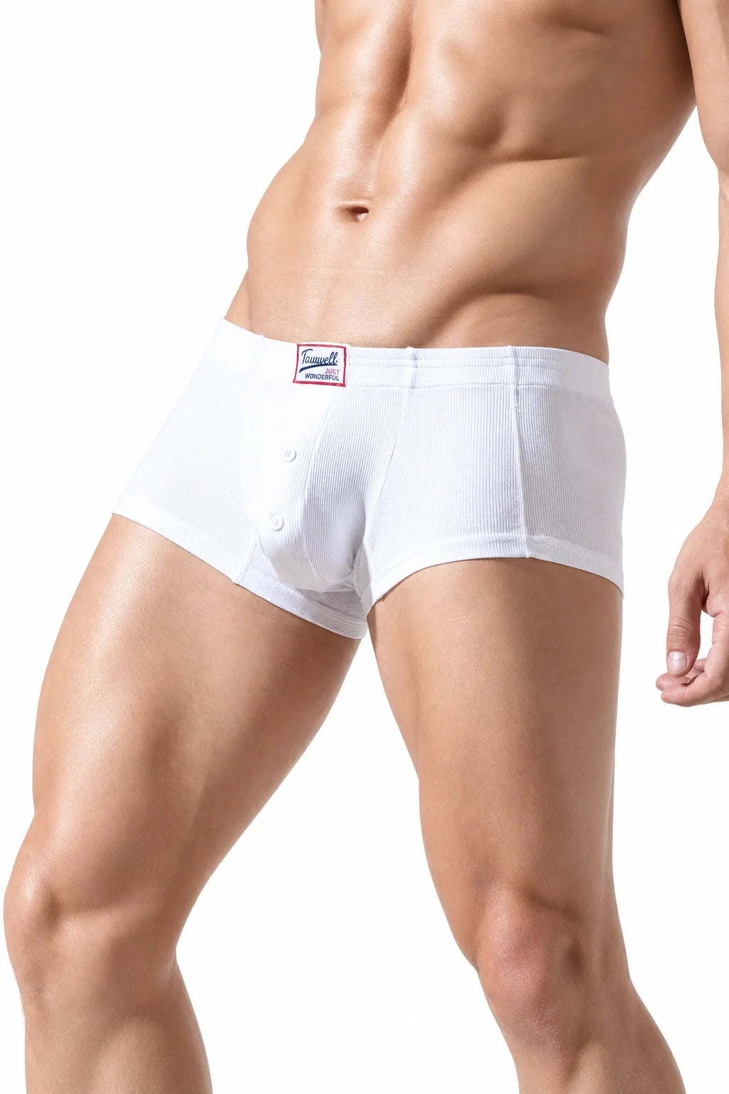 Men's Ribbed Boxer Briefs - Breathable  Solid Color Underwear