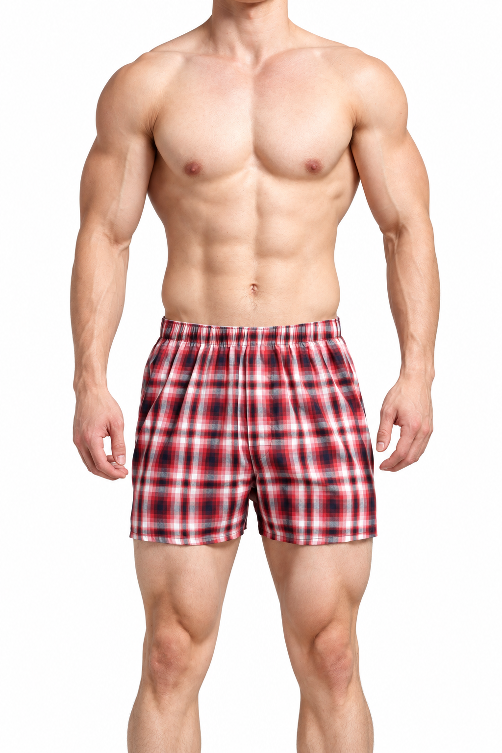Men's Cotton Plaid Boxer Shorts