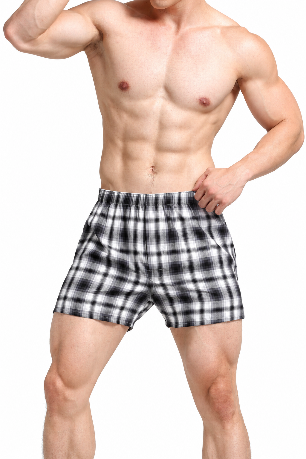 Men's Cotton Plaid Boxer Shorts