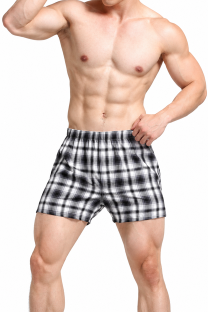 Men's Cotton Plaid Boxer Shorts