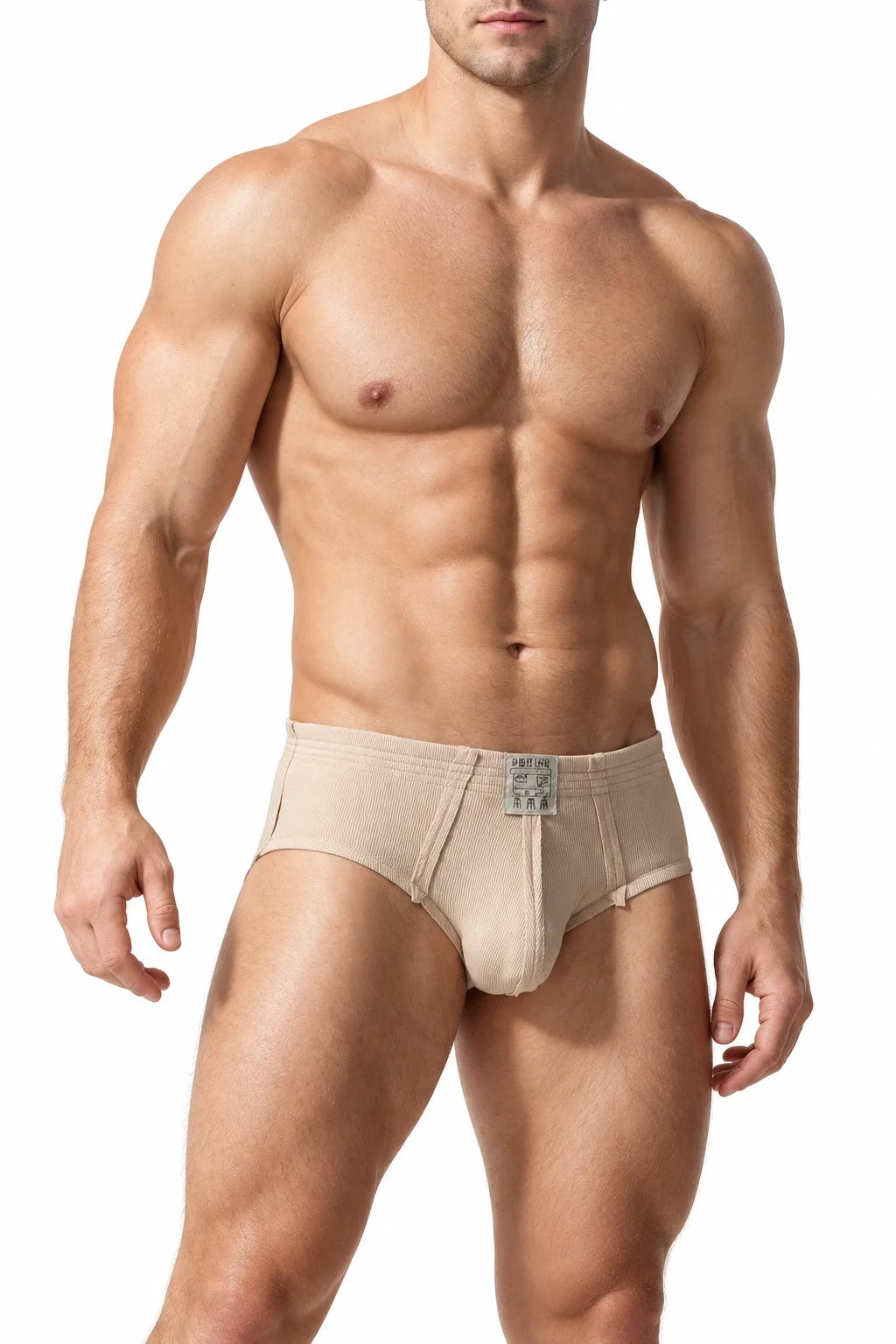 Men’s Solid Color Striped Briefs