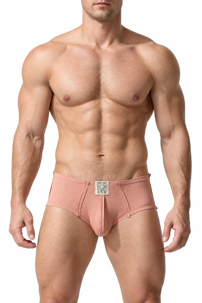 Men’s Solid Color Striped Briefs
