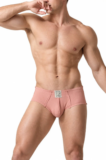 Men’s Solid Color Striped Briefs