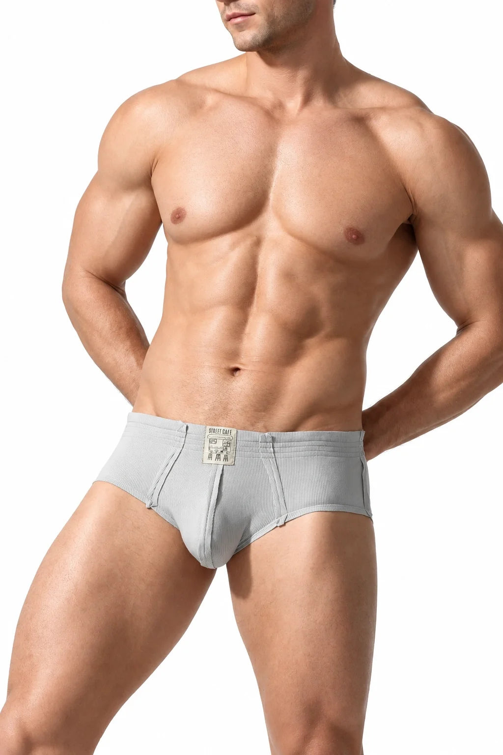 Men’s Solid Color Striped Briefs