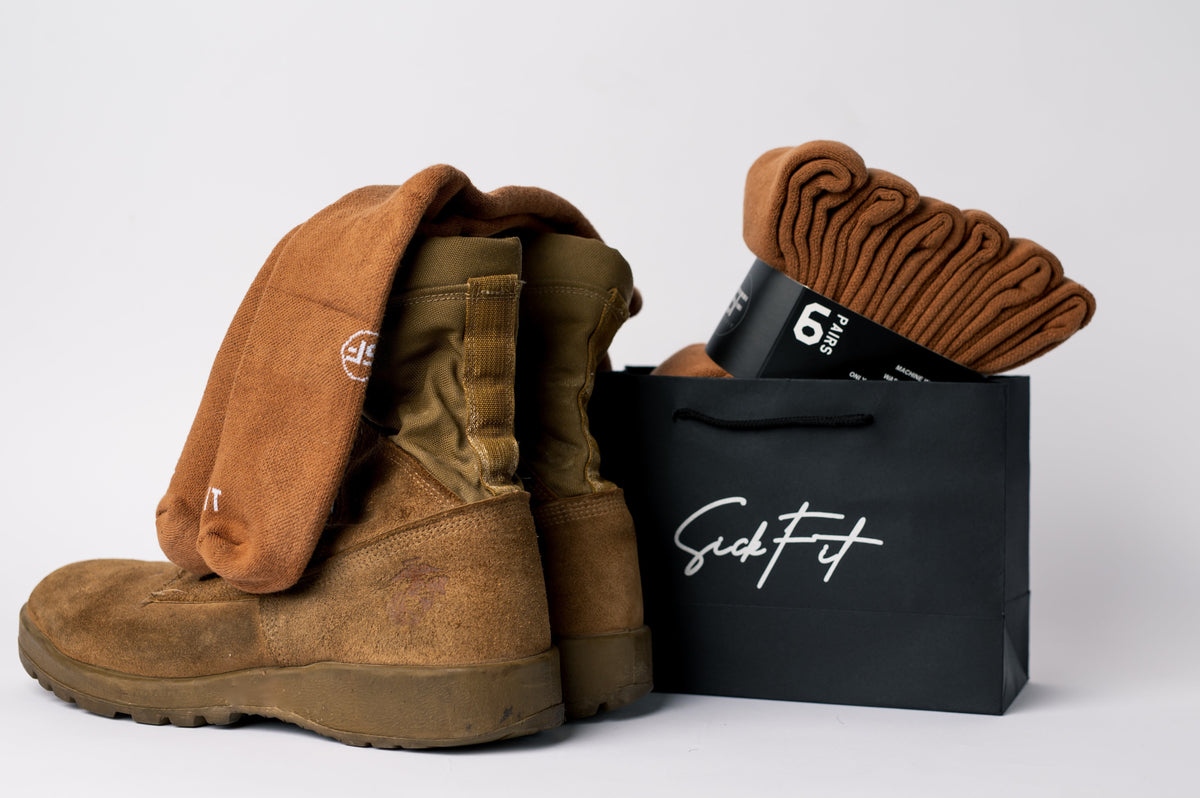 SickFit Tactical Heavyweight Boot Socks – Military-Grade, Moisture-Wicking, Compression Fit