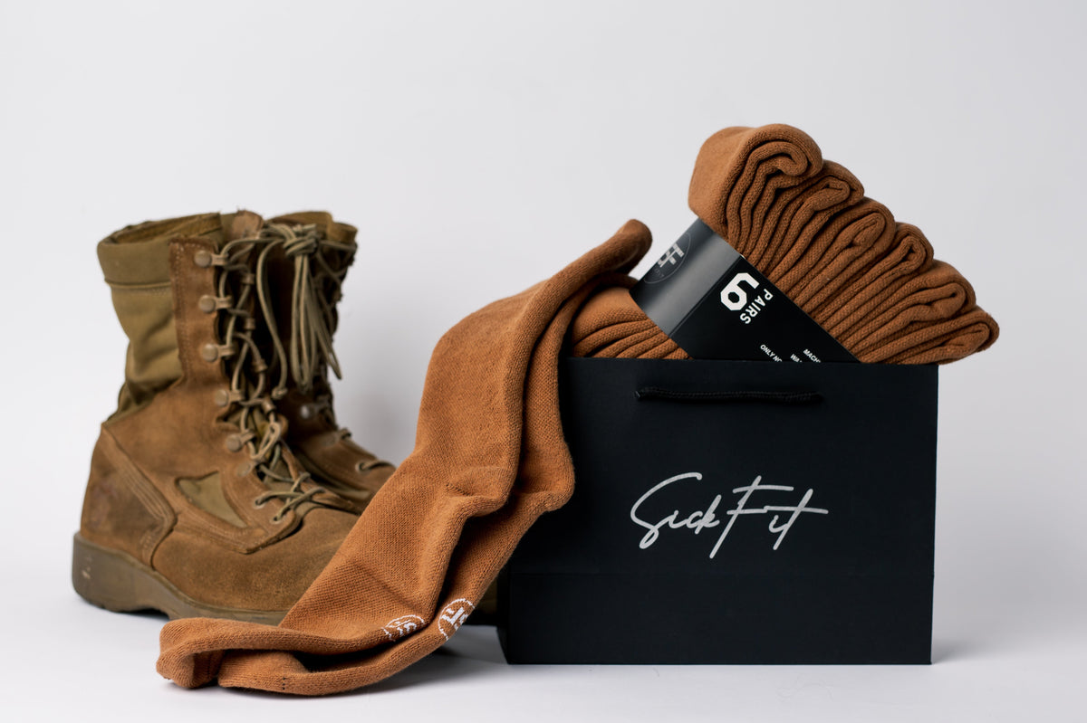 SickFit Tactical Heavyweight Boot Socks – Military-Grade, Moisture-Wicking, Compression Fit