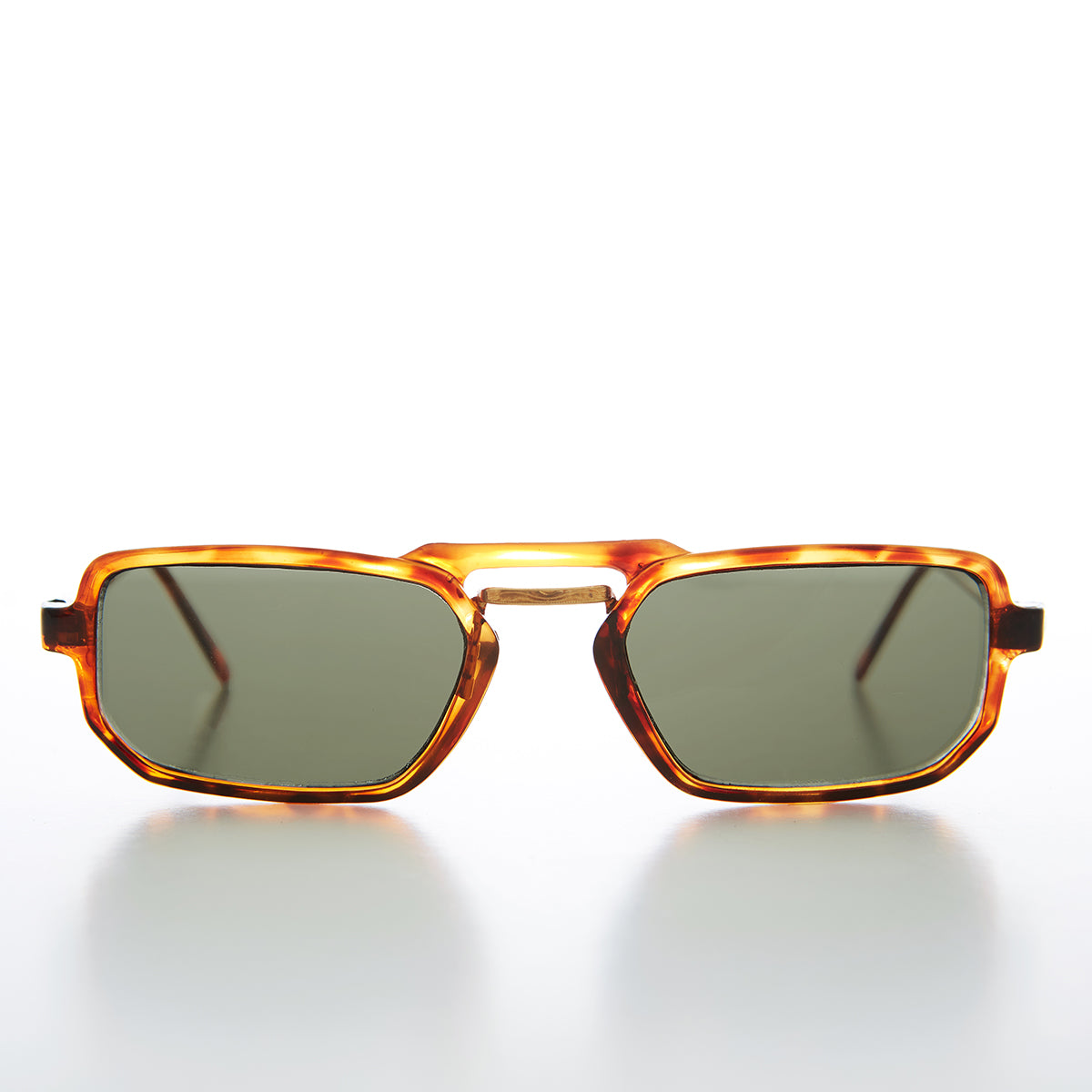 Unique 90s Rectangular New Wave Sunglass - Noir