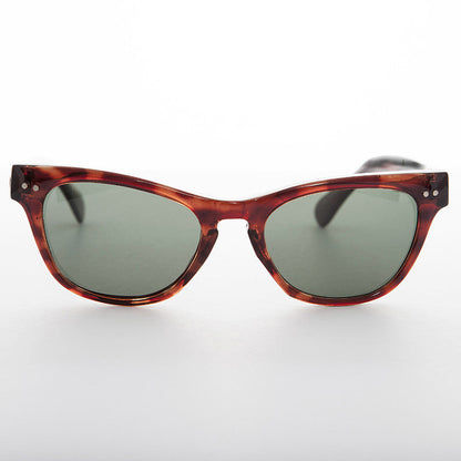 Horn Rim Rectangular Vintage Sunglass with Glass Lens - Norma Jean