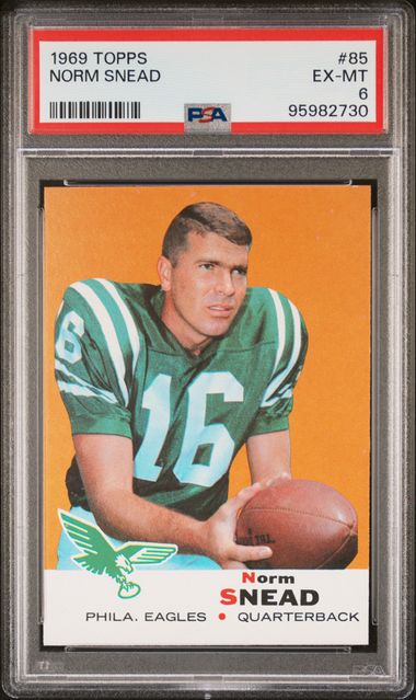 Graded 1969 Topps Norm Snead #85 Football Card PSA 6 EX-MT