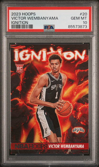 Graded 2023 NBA Hoops Victor Wembanyama #20 Ignition Rookie RC Basketball Card PSA 10 Gem Mint