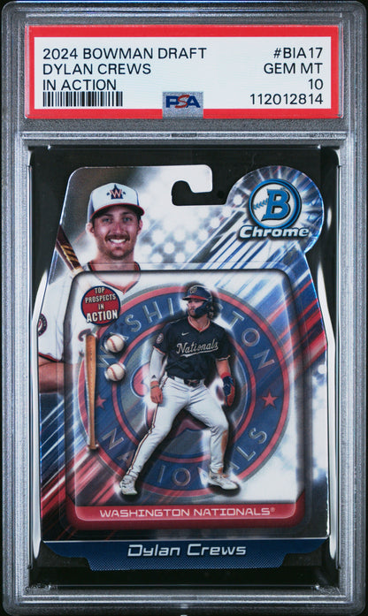 Graded 2024 Topps Bowman Draft Dylan Crews #BIA17 In Action Rookie RC Baseball Card PSA 10 Gem Mint