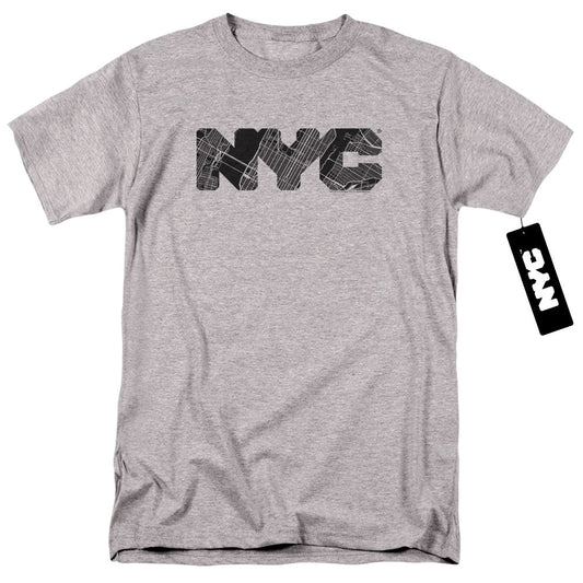 New York City Nyc Map Fill Mens T Shirt Athletic Heather Officially Licensed