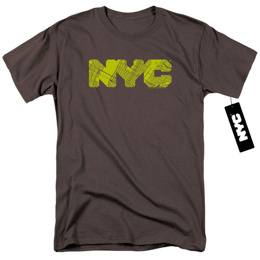 New York City Nyc Map Fill Mens T Shirt Charcoal Officially Licensed