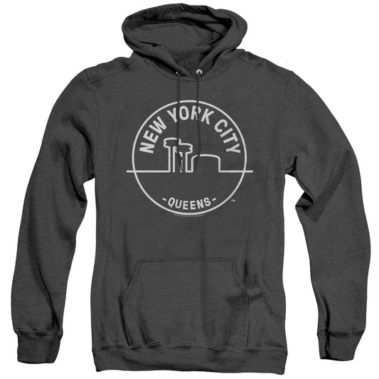 New York City See Nyc Queens Mens Heather Hoodie Black Officially Licensed