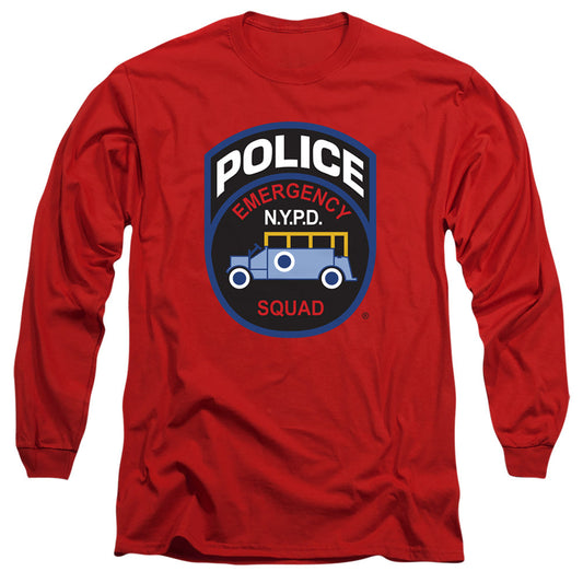 New York City Emergency Squad Mens Long Sleeve Shirt Red Officially Licensed
