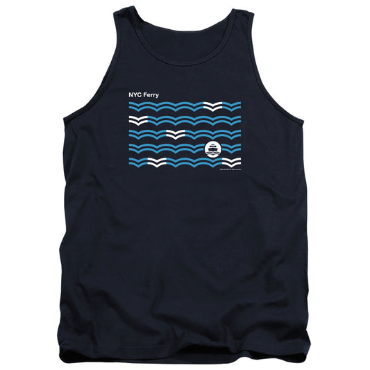 New York City Waves Mens Tank Top Shirt Navy Officially Licensed