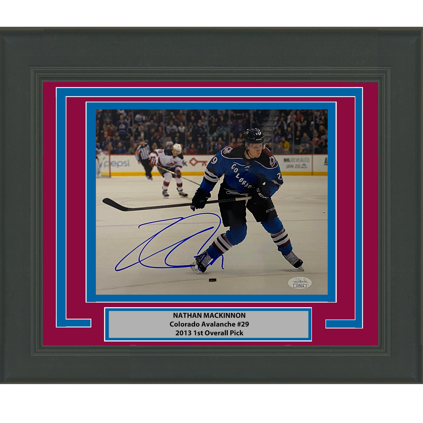 Framed Autographed/Signed Nathan MacKinnon Colorado Avalanche 8x10 Hockey Photo JSA COA