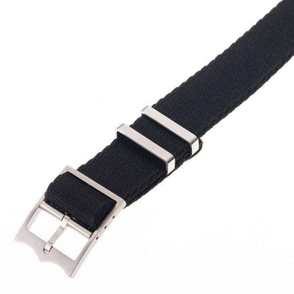 Eco-Friendly Nylon Military Watch Strap Watch Strap Black- Single Pass