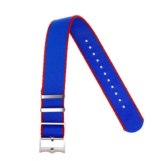 Eco-Friendly Nylon Military Watch Strap Watch Strap Blue - Red - Single Pass