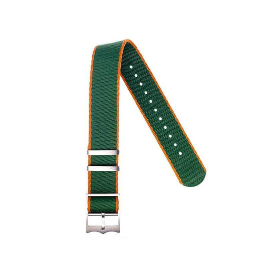 Eco-Friendly Nylon Military Watch Strap Green Red- Single Pass