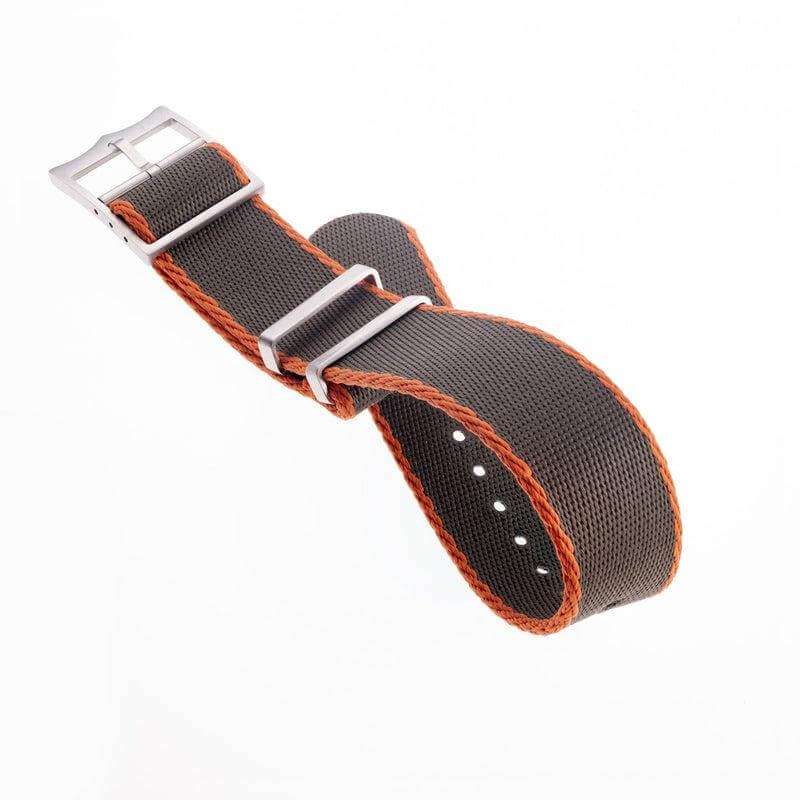 Eco-Friendly Nylon Military Watch Strap Military Green - Orange - Single Pass