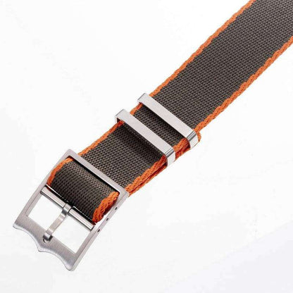 Eco-Friendly Nylon Military Watch Strap Military Green - Orange - Single Pass