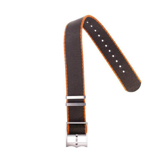 Eco-Friendly Nylon Military Watch Strap Military Green - Orange - Single Pass