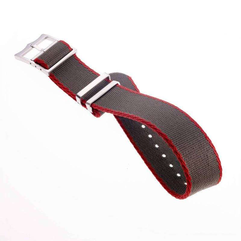 Eco-Friendly Nylon Military  Watch Strap Military Green -Red - Tudor Watch Style