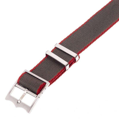 Eco-Friendly Nylon Military  Watch Strap Military Green -Red - Tudor Watch Style