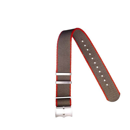 Eco-Friendly Nylon Military  Watch Strap Military Green -Red - Tudor Watch Style