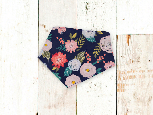 "Navy Floral" Dog Bandana