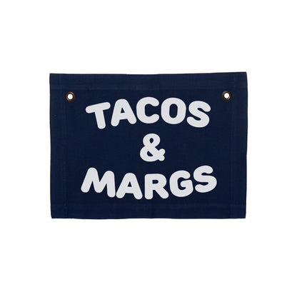 Tacos & Margs Small Canvas Flag