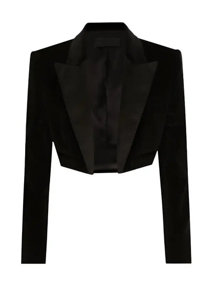 Netflix Tudum 2025 Sofia Carson Cropped Velvet Blazer
