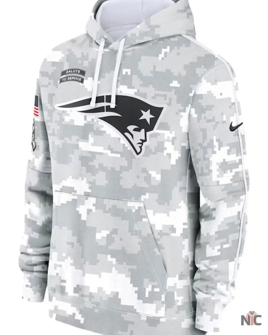 New England Patriots Salute To Service Camo 2024 Hoodie