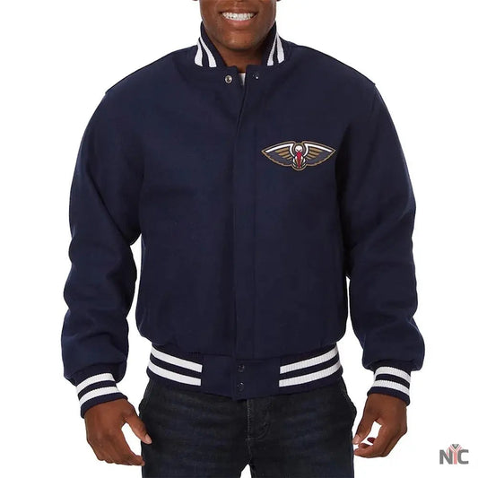 New Orleans Pelicans Navy Varsity Wool Jacket