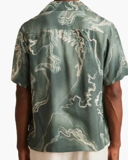 Access Hollywood Scott Evans Green Printed Shirt