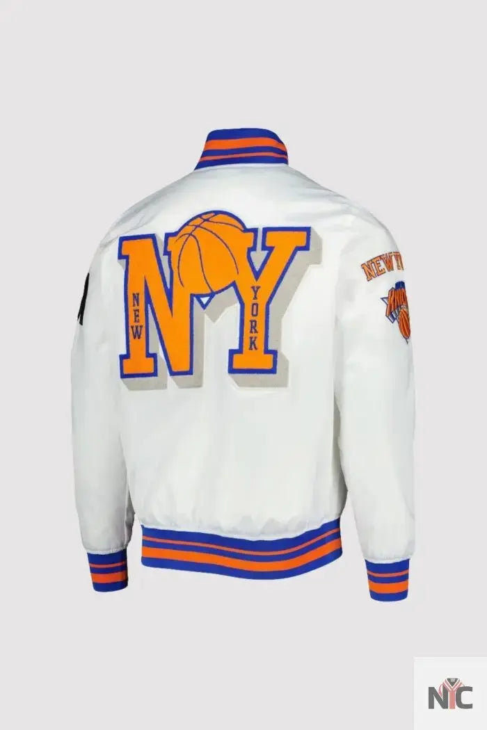 New York Knicks NBA 2X Finals Champions White Varsity Jacket