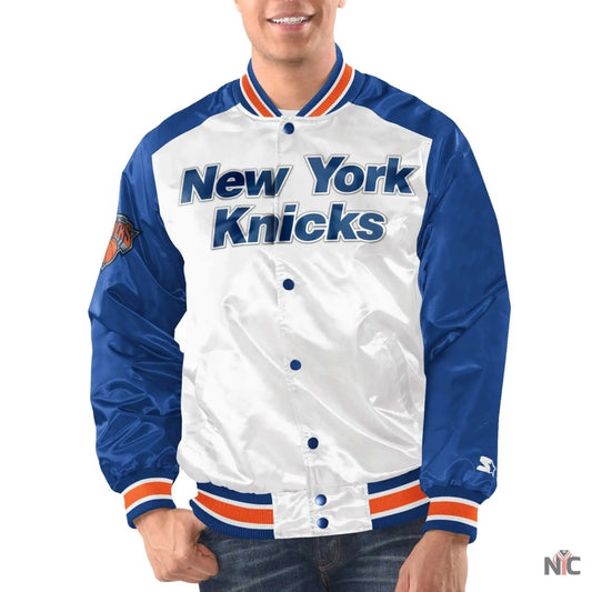 New York Knicks Renegade Satin Varsity Jacket