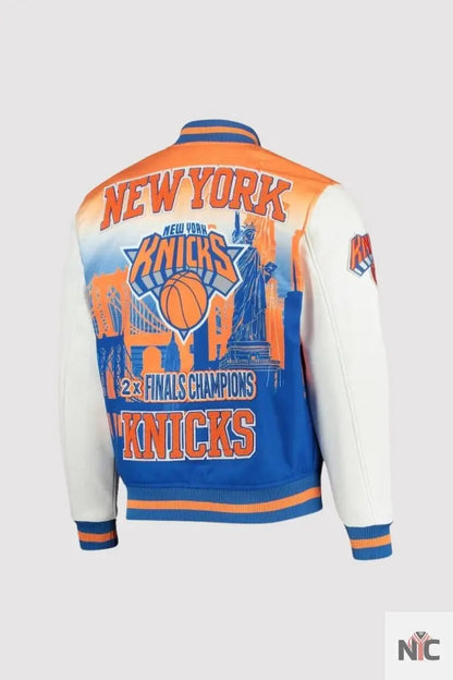 New York Knicks White Finals Champions Full-zip Varsity Jacket