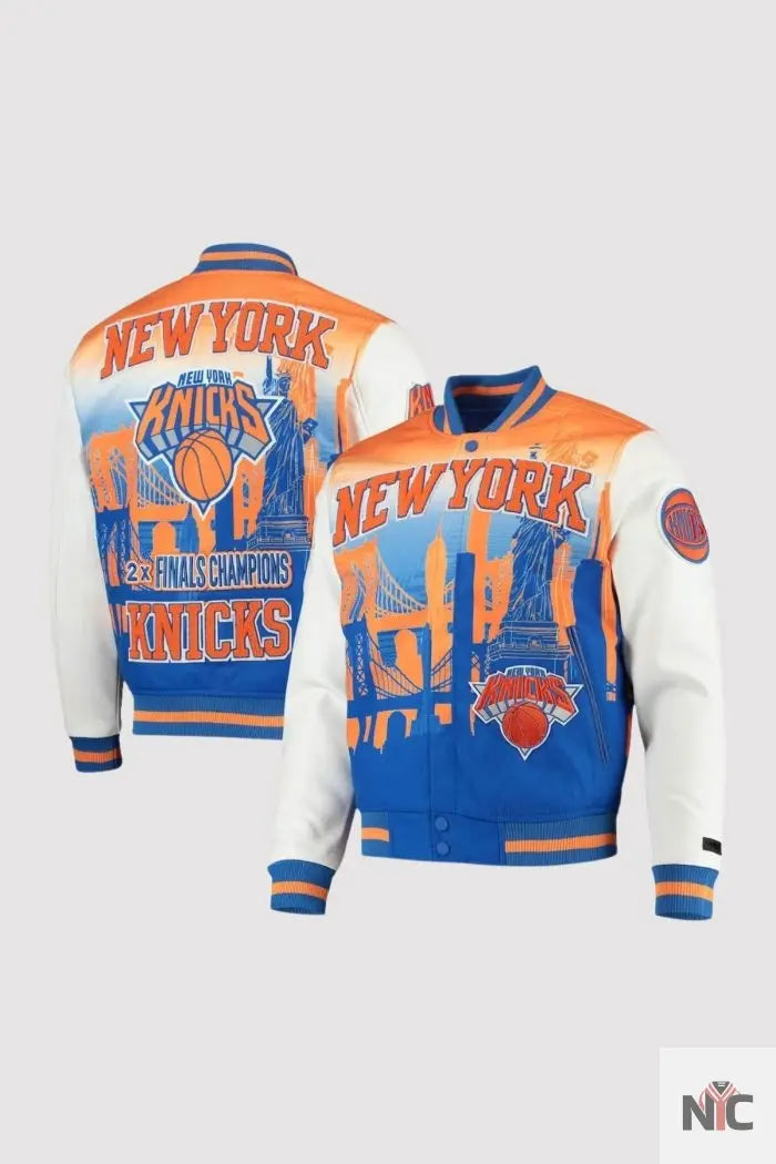 New York Knicks White Finals Champions Full-zip Varsity Jacket