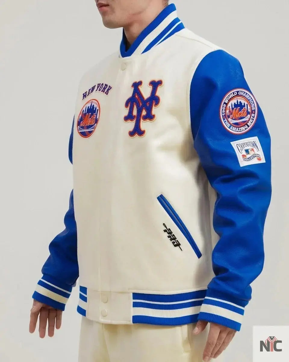 New York Mets Retro Classic Rib Wool Varsity Jacket