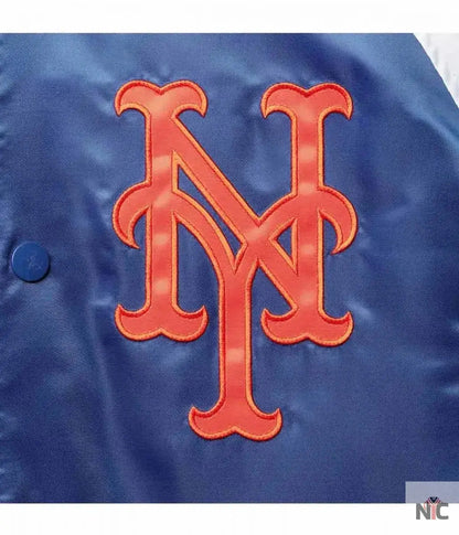 New York Mets Varsity Royal Satin Jacket