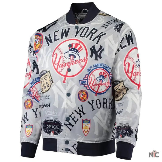 New York Yankees Allover Print Full-Snap Jacket