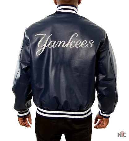 New York Yankees Blue Leather Jacket