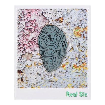 Oyster Shell Pin Badge By Real Sic - Coastal Decor, Mother's Day Gift, Oyster Pin Badge