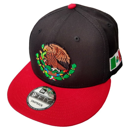 New Era SnapBack Mexican Bull Logo Black - Red Hat