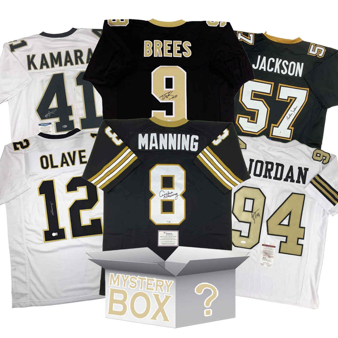 Autographed/Signed New Orleans Football Jersey Mystery Box with PSA JSA or Beckett COA
