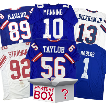 Autographed/Signed New York Football Jersey Mystery Box with PSA JSA or Beckett COA
